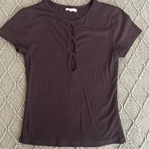 Black Peek-a-boo t-shirt